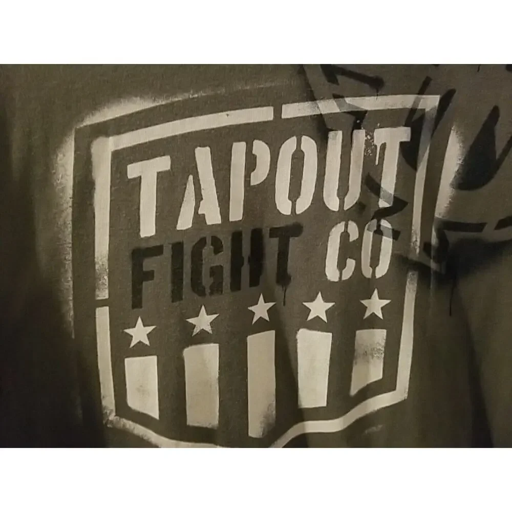 Tapout Fight Co Army Olive‎ Green T-Shirt Mens Medium Eagle Fight UFC Octagon